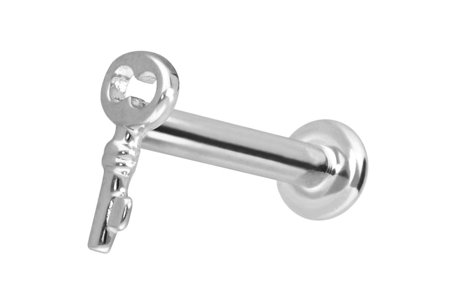 14 Karat Gold Labret Piercing mit Push Fit SCHLÜSSEL